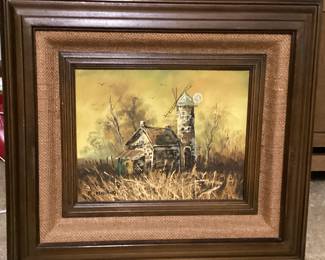 Wall Art Oriinal Oil Painting of old house signed by R. Milano