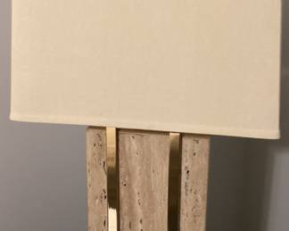 Lamp 26 inch hallberg travertine Gold and ivory