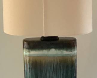 Lamp Green base with ivory shade