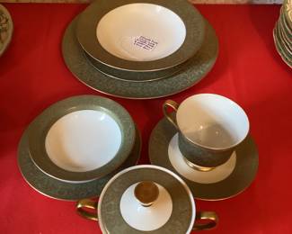 Sango China Green Pattern