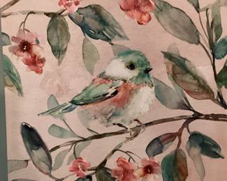 Wall Art Bird Canvas Pink Background