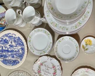 Delicate pink and green patterned china from Japan