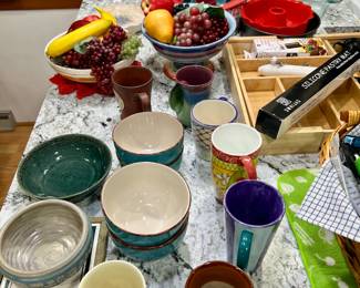 Variety of colors and uses of these kitchen ware items