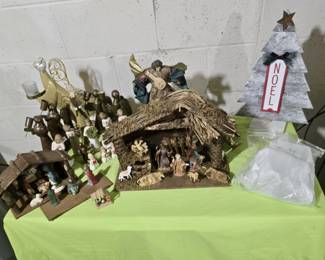 Nativity scenes - beautiful assortment of styles including glass (in protective bagging)
