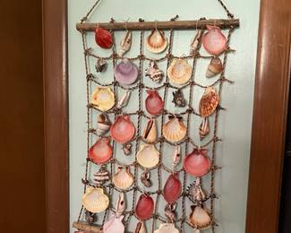 Hand crafted seashell hanging -- a large and small are both available for purchase