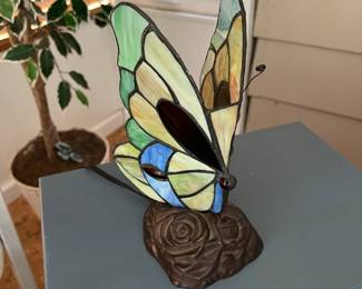 Stained glass butterfly light - indoor or outdoor use