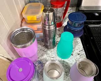 Thermal or plastic lock or pyrex containers - a French Coffe press too