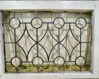 Clear glass soldered metal hanging art