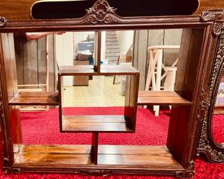 Carved wooden curio display for your wall -3ft square