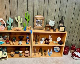 SOOOO many unique knick knack - a large western collection and various clocks and bells