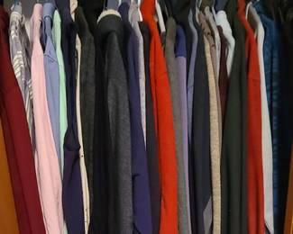 Shirts, sweaters, a few pair of casual dress pants too