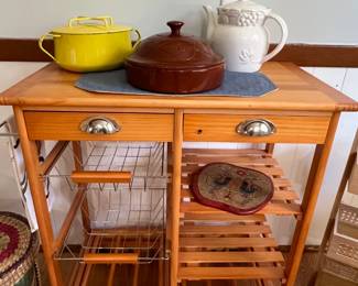 Wheeled wooden coffee cart or ---