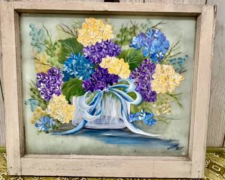 Lighted stained-glass painting 