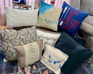 Pillows throughout the home all for sale 