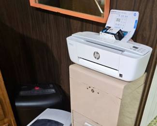 Shredder and metal drawers side table and small copier/printer(hard drive not to be sold)