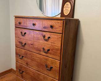 Rustic wood chest of drawers to hold plenty of clothes (approx 4ft x 1ft)