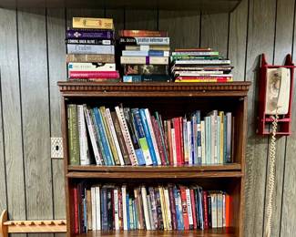 Books of all types and bookcase too