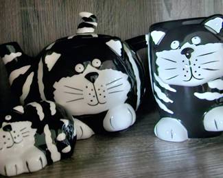 set of three cute cats