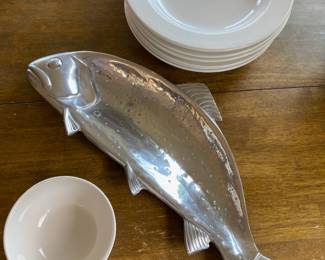 Large Trout Fish Aluminum Platter