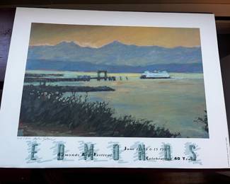 Celebrating 40 Years 1997 Edmonds Arts Festival Print Featuring "Two Edmonds Views" by Lyle Silver
