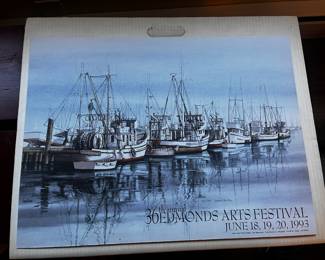 36th Annual 1993 Edmonds Art Festival Print Featuring “Boats” by Dianne VanDlac