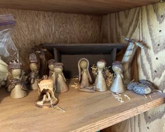 Wood Carved Nativity Scene