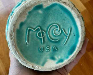 Late 1940s Mccoy Pottery Aqua Planter