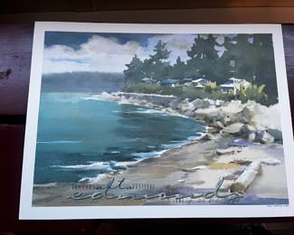 1998 Edmonds Arts Festival Print Featuring "Sunset Avenue Shoreline" by Catherine Gill