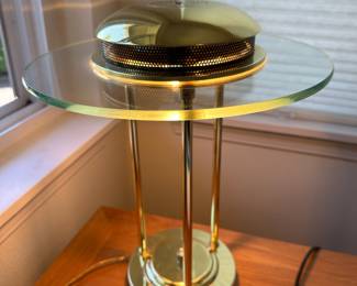 Brass & Glass Saturn Desk Lamp 