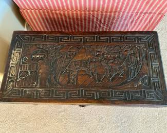 Chinese Carved Camphor Wood Chest