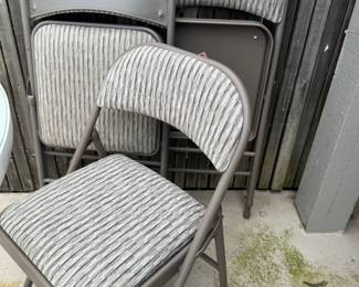 Set of 3 Cushioned Metal Chairs