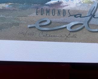 1998 Edmonds Arts Festival Print Featuring "Sunset Avenue Shoreline" by Catherine Gill