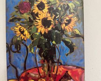 Protea Sunflower and Lemon Fine Art Print on Canvas by Jae Dougall 
