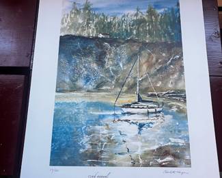 52nd Annual 2009 Edmonds Arts Festival Print Featuring "At Anchor off the Bluff" by Charlette Haugen