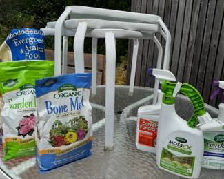 Organic Garden Lime, Organic Bone Meal, Scotts Moss EX, Copper Fungicide, Garden Safe Garden Insect Killer