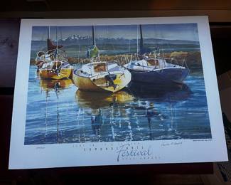 42nd Annual 1999 Edmonds Arts Festival Print Featuring "Edmonds Marina Boats" by Pamela Harold