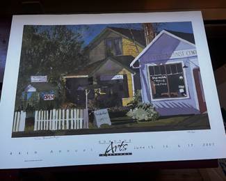 44th Annual 2001 Edmonds Arts Festival Print Featuring "The Weed Lady" by Win Bainbridge