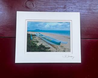 Matted Photography Print of Canoe in Hawaii by Susan Benay