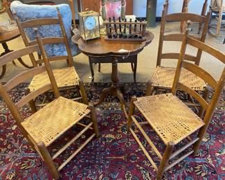 East Tennessee ladder back chairs, Set of 4 Wilder Chairs. attributed to Wilder family chair makers of Cocke County, TN