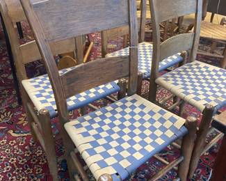 Set of 4 Jacob Cook 1805-1867 Monroe County chair maker