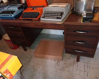 Desk with Mid Mod Typewriters