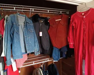 Vintage Denim Jacket, Leather Vest and Long Johns