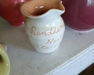 Randleman, NC Souvenir Pottery Pitcher