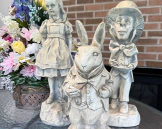 Alice in Wonderland sculptures. Three total