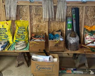 Lots of lawn tools - some powered, most not.