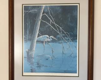 Large framed Blue Heron picture (150 of 450)
