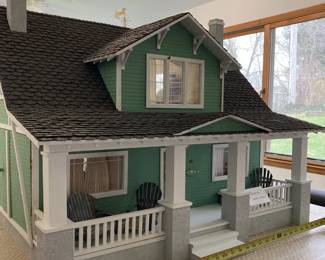 Large miniature 2-story house. Electrified. No interior furnishings included.