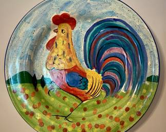 Hand Painted Rooster Plate