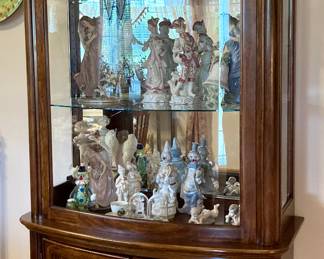 Curio Cabinet with Wood Inlay Details
