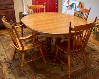Dining Table and Chair Set with Large Area Rug